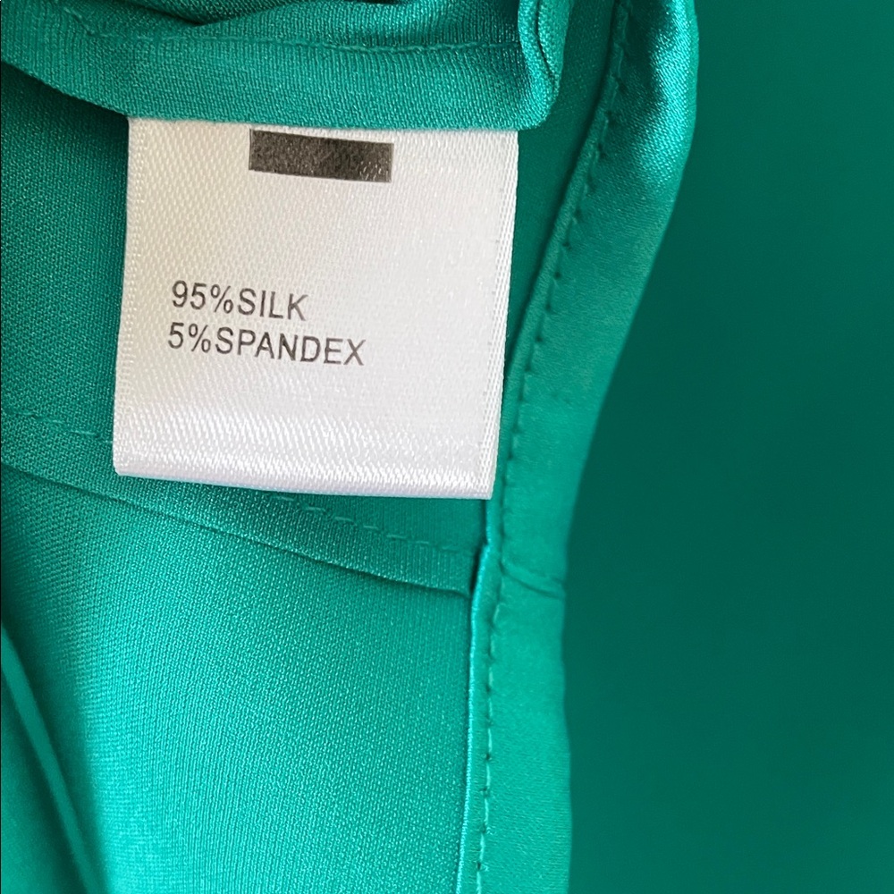 St. John Teal Sheer Chiffon Cape and Silk Camisole (2pc) - Picture 10 of 12